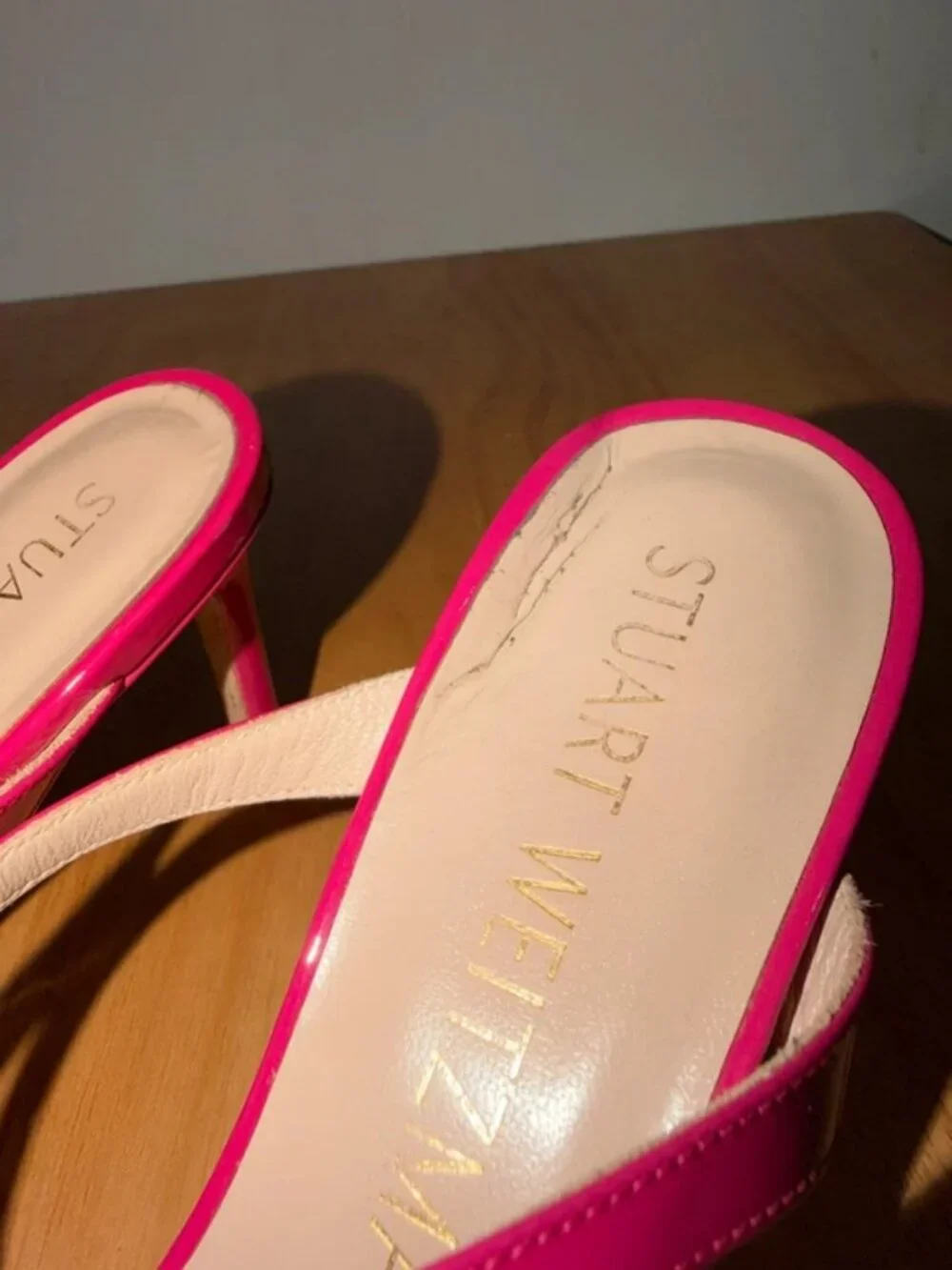 Flawed Square Toe Stuart Weitzman Heels Pink
